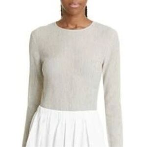 Vince. Textured Crinkle Top‎ size Small in Hayseed Beige Long Sleeve Shirt